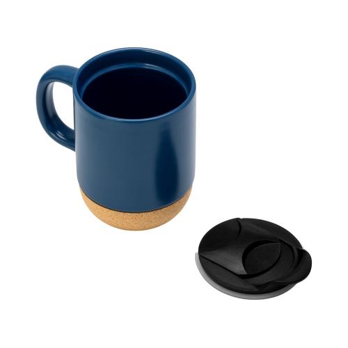 Кружка Denpasar с пробковым дном и крышкой, цветная с двух сторон; - купить подарки с логотипом в Воронеже