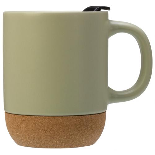 Кружка Denpasar с пробковым дном и крышкой, цветная с двух сторон; - купить подарки с логотипом в Воронеже