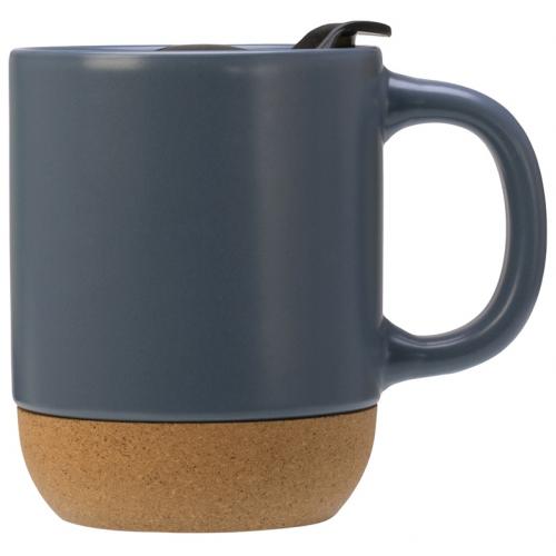 Кружка Denpasar с пробковым дном и крышкой, цветная с двух сторон; - купить подарки с логотипом в Воронеже