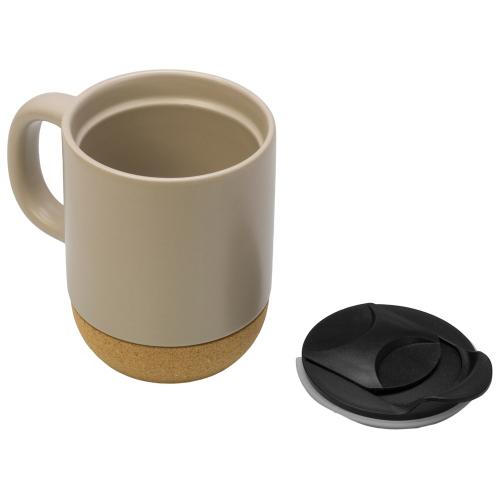 Кружка Denpasar с пробковым дном и крышкой, цветная с двух сторон; - купить именные сувениры в Воронеже