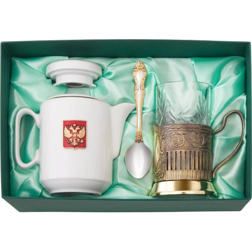 Чайный набор с подстаканником и фарфоровым чайником ЭГОИСТ-Л; - купить необычные подарки в Воронеже