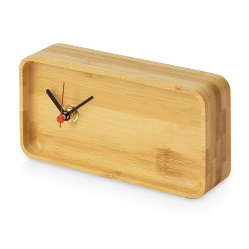 Прямоугольные настольные часы из бамбука Squarium; - купить бизнесс-сувениры в Воронеже