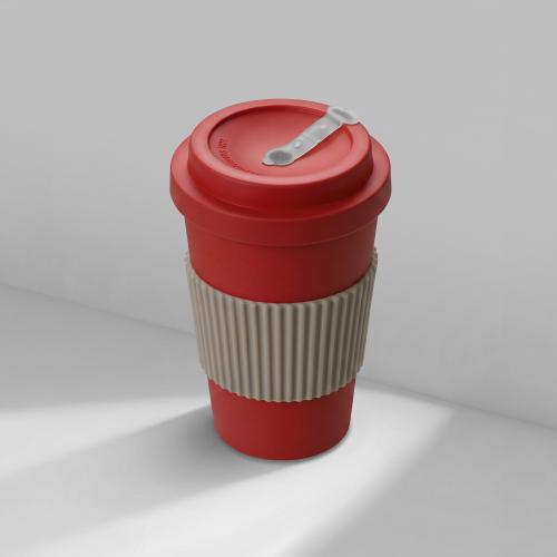 Термокружка Muffin из натуральных волокон, красный
