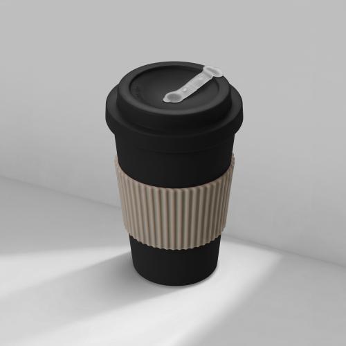 Термокружка Muffin из натуральных волокон, черный