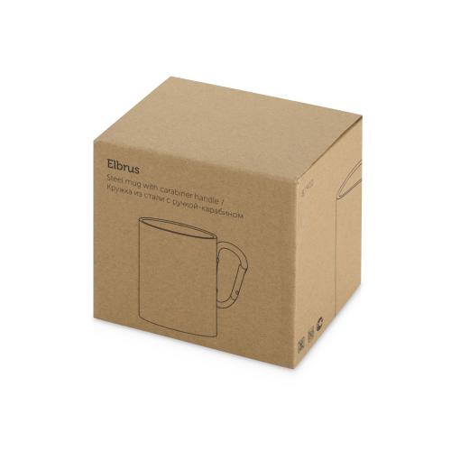 Стальная кружка Elbrus с двойными стенками и ручкой-карабином, 300 мл ; - купить подарки с логотипом в Воронеже
