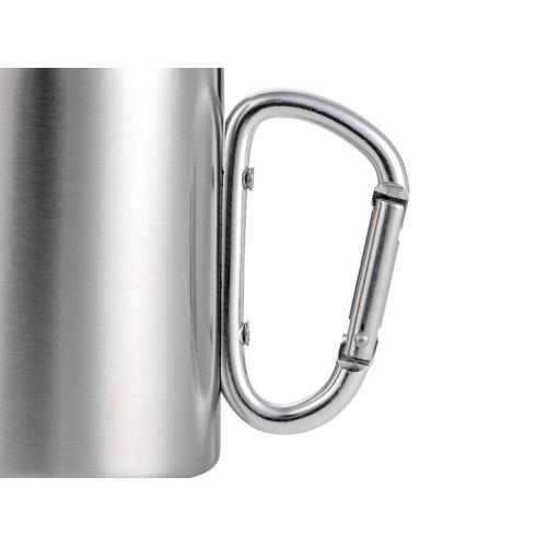 Стальная кружка Elbrus с двойными стенками и ручкой-карабином, 300 мл ; - купить именные сувениры в Воронеже