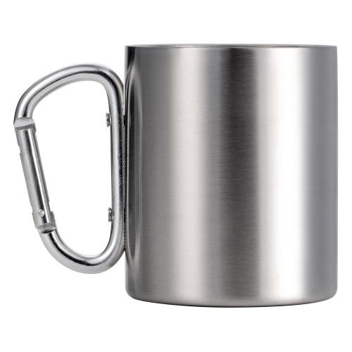 Стальная кружка Elbrus с двойными стенками и ручкой-карабином, 300 мл ; - купить необычные сувениры в Воронеже