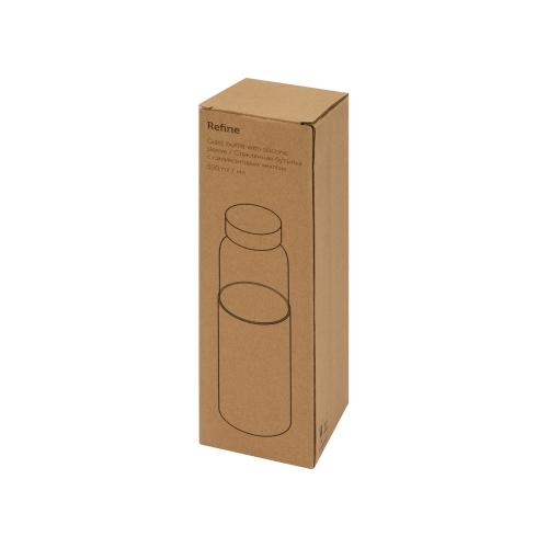 Бутылка для воды стеклянная Refine, в чехле, 550 мл; - купить подарки с логотипом в Воронеже