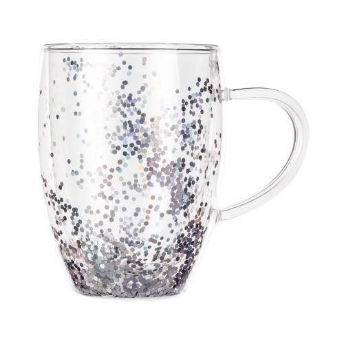 Кружка с двойными стенками с блестками, 360 мл; - купить именные сувениры в Воронеже