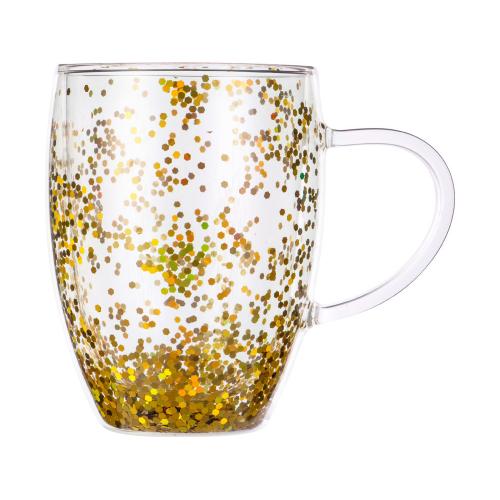 Кружка с двойными стенками с блестками, 360 мл; - купить именные сувениры в Воронеже