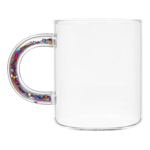 Стеклянная кружка с блестками в ручке Feria; - купить необычные сувениры в Воронеже