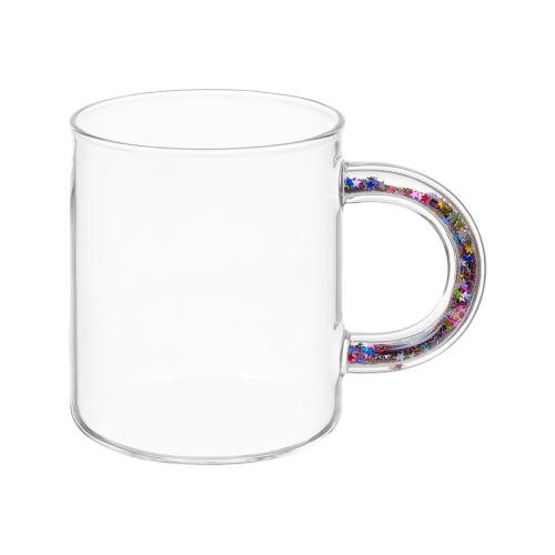 Стеклянная кружка с блестками в ручке Feria; - купить необычные подарки в Воронеже