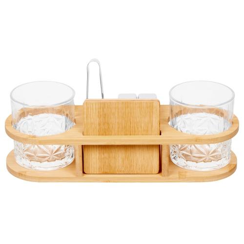 Набор для виски на бамбуковой подставке Boulevardier; - купить именные сувениры в Воронеже