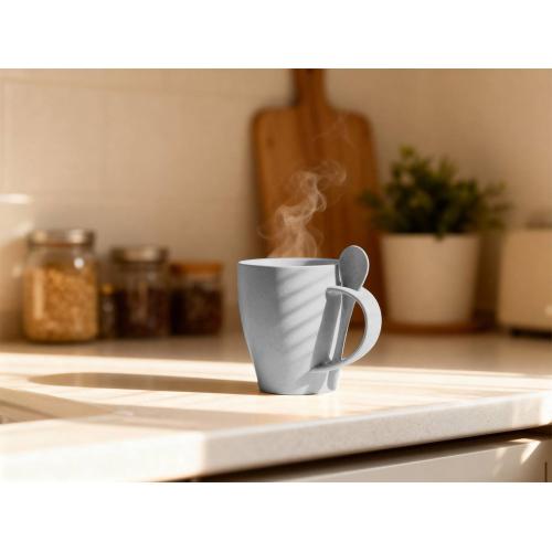 Пшеничная кружка Nina с ложкой, 300ml; - купить подарки с логотипом в Воронеже