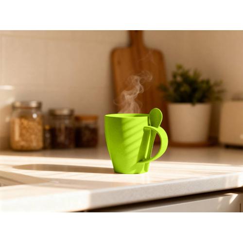 Пшеничная кружка Nina с ложкой; - купить подарки с логотипом в Воронеже