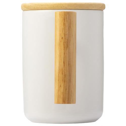 Кружка с ручкой и крышкой из каучукового дерева Jeny; - купить подарки с логотипом в Воронеже