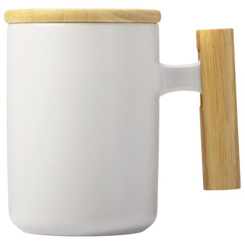 Кружка с ручкой и крышкой из каучукового дерева Jeny; - купить необычные сувениры в Воронеже