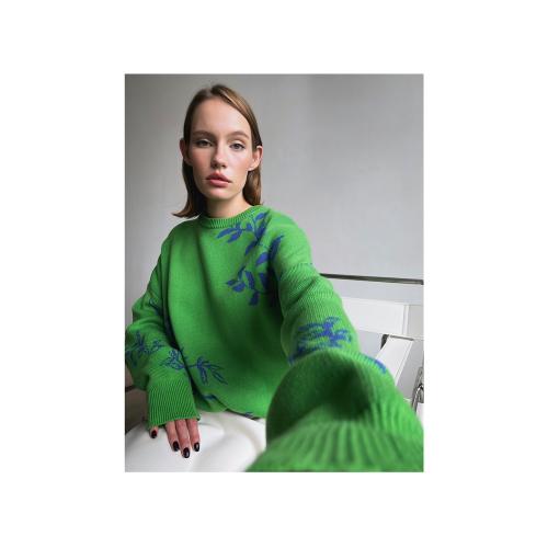 Джемпер Хризантема зеленый. Varvara; - купить необычные подарки в Воронеже