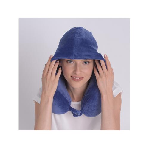 Подушка для путешествий с эффектом памяти, с капюшоном Hooded Tranquility Pillow; - купить подарки с логотипом в Воронеже