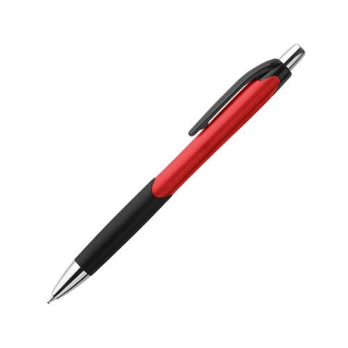CARIBE. Шариковая ручка из ABS с противоскользящим покрытием, Красный