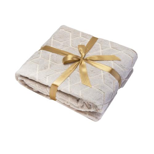 Светящийся в темноте плед Lattice бежевый; - купить подарки с логотипом в Воронеже