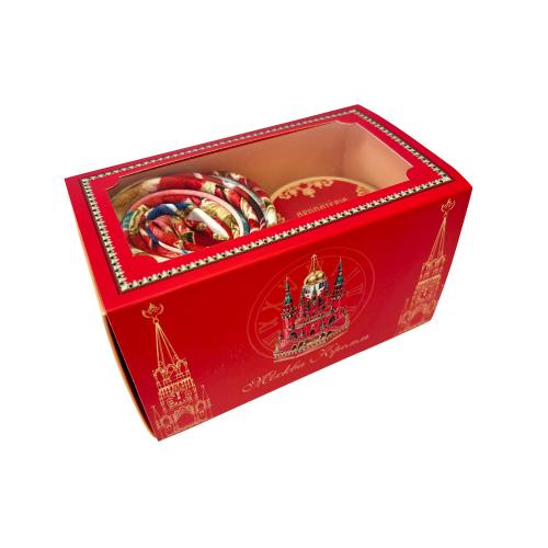 Набор: платок Кремль – Москва и свеча Бархатный пион; - купить необычные сувениры в Воронеже