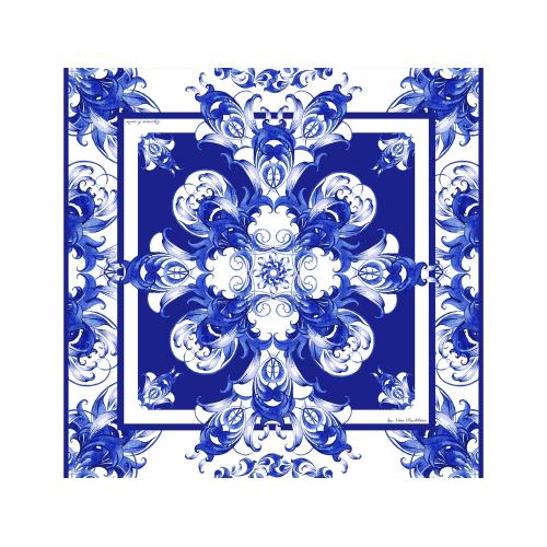 Набор: платок Гжель и свеча Птица счастья; - купить именные сувениры в Воронеже