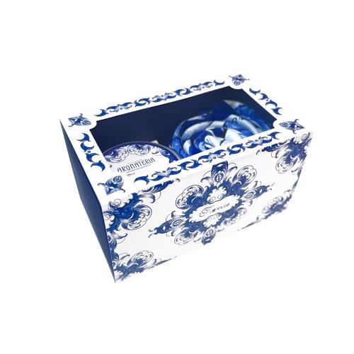 Набор: платок Гжель и свеча Птица счастья; - купить необычные сувениры в Воронеже