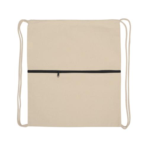 Рюкзак-мешок хлопковый Lark с цветной молнией; - купить именные сувениры в Воронеже