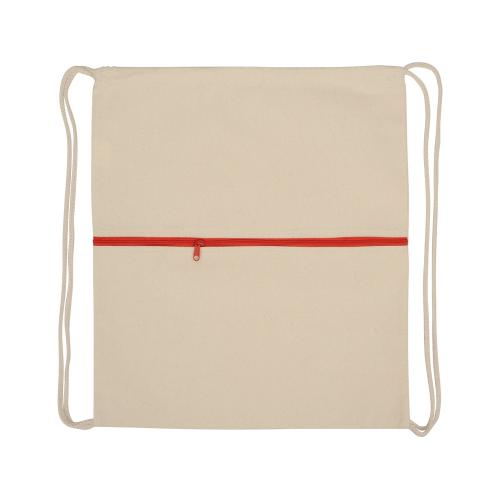 Рюкзак-мешок хлопковый Lark с цветной молнией; - купить именные сувениры в Воронеже