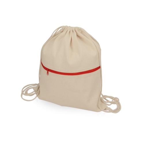 Рюкзак-мешок хлопковый Lark с цветной молнией; - купить бизнесс-сувениры в Воронеже