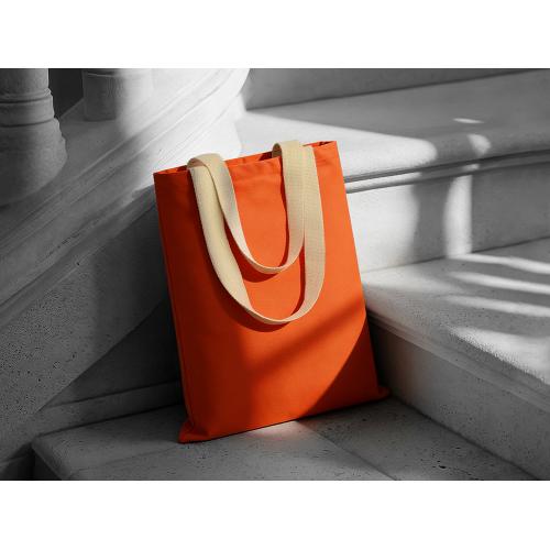 Сумка для шопинга Steady из хлопка с парусиновыми ручками, 260 г/м2, оранжевый
