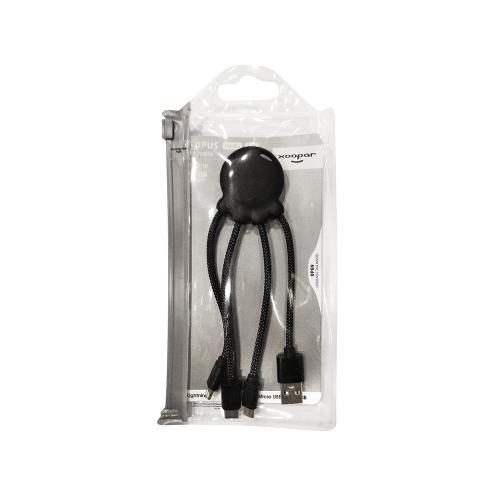 Зарядный кабель Octopus Light с подсветкой логотипа; - купить необычные сувениры в Воронеже