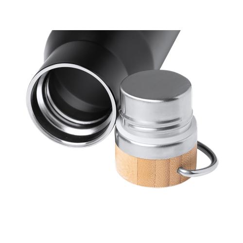 Термобутылка Мэйер из нержавеющей стали, с бамбуковой крышкой; - купить необычные сувениры в Воронеже