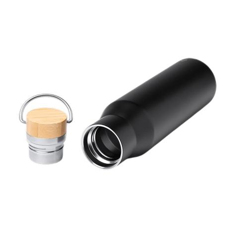 Термобутылка Мэйер из нержавеющей стали, с бамбуковой крышкой; - купить именные сувениры в Воронеже