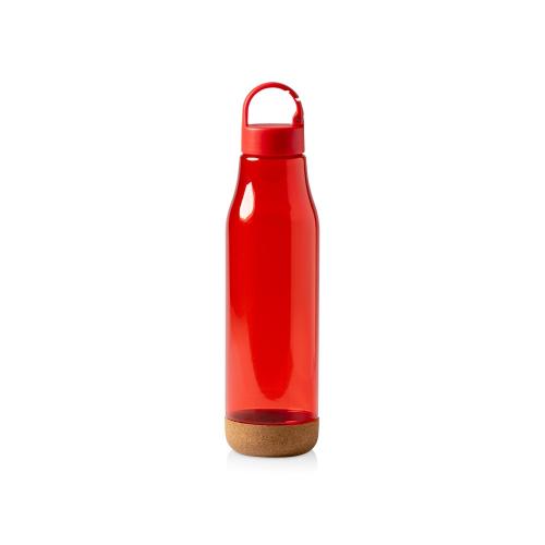 Бутылка Basti с пластиковым корпусом и пробковым дном,  красный