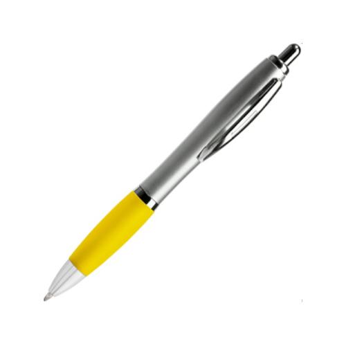 Ручка пластиковая шариковая CONWI, серебристый/желтый