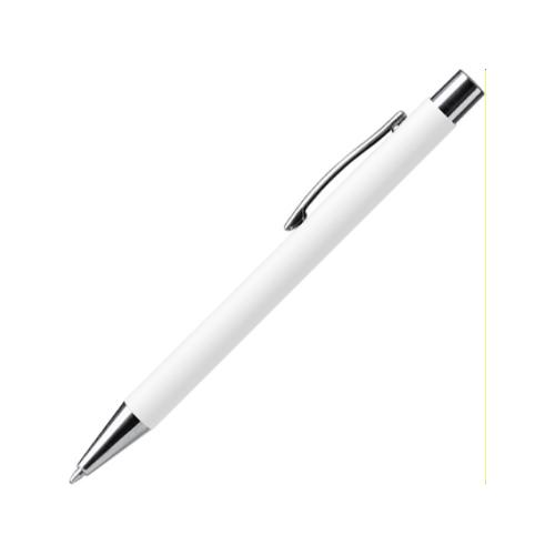 Ручка металлическая шариковая DOVER с покрытием софт-тач, белый