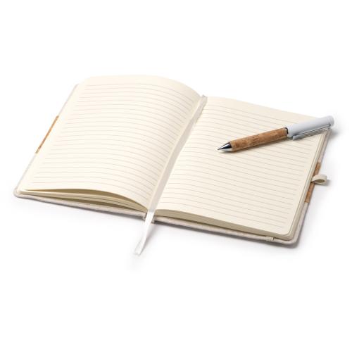 Набор блокнот с ручкой из пробки и хлопка Beret; - купить необычные подарки в Воронеже