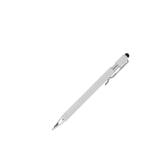 Ручка-стилус металлическая шариковая BORNEO, белый