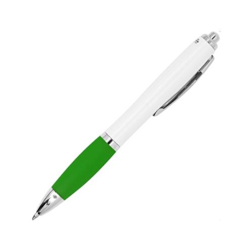 Ручка пластиковая шариковая CARREL с антибактериальным покрытием, белый/папоротник