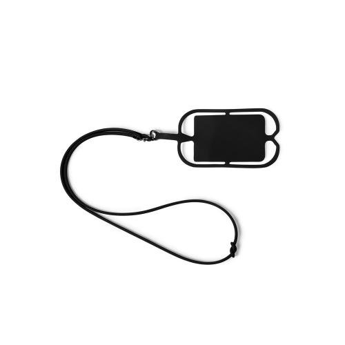 Силиконовый шнурок DALVIK с держателем мобильного телефона и карт, черный