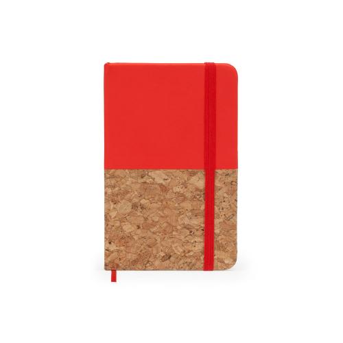 Блокнот А6 Ирис с комбинированной обложкой, натуральный/красный