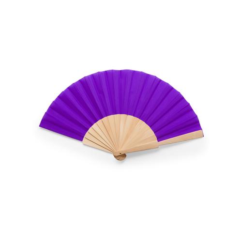 Веер CALESA с деревянными вставками и тканью из полиэстера, фиолетовый