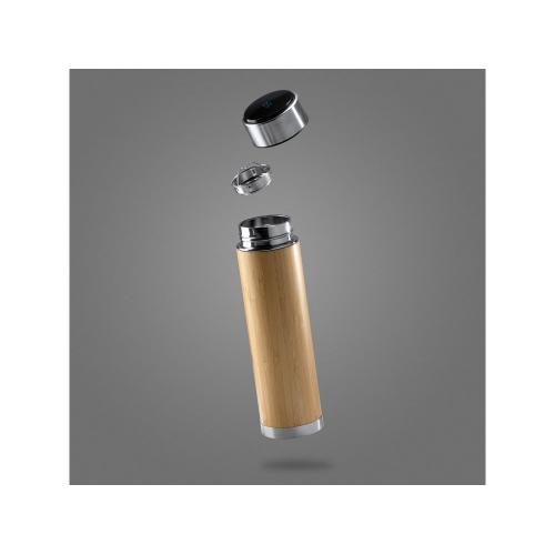 Термос CEDRO из нержавеющей стали 304 и бамбука с заварочным устройством, 480 мл; - купить подарки с логотипом в Воронеже