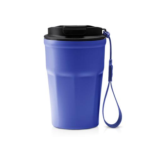 Термокружка KEURY из нержавеющей стали с двойными стенками и ручкой с керамической слоем, синий