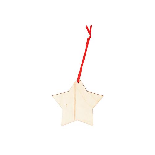 Деревянное новогоднее украшение JINGLE, звезда; - купить подарки с логотипом в Воронеже