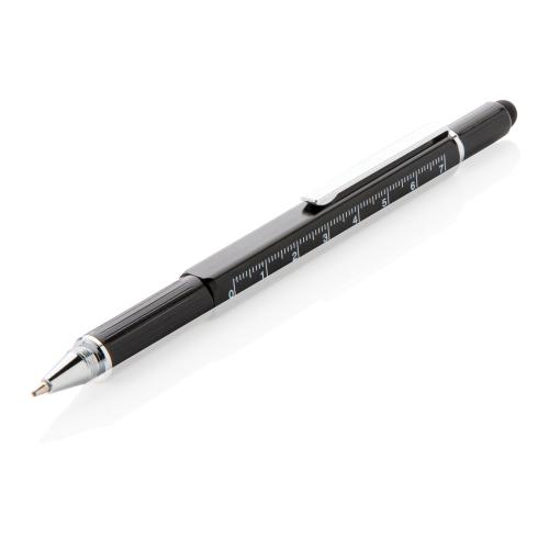 Многофункциональная ручка 5 в 1 - черный;