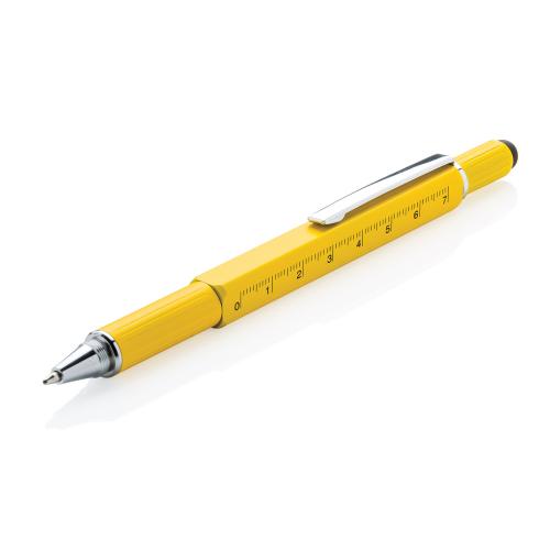 Многофункциональная ручка 5 в 1 - желтый;