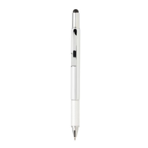 Многофункциональная ручка 5 в 1 из пластика ABS - серый; черный